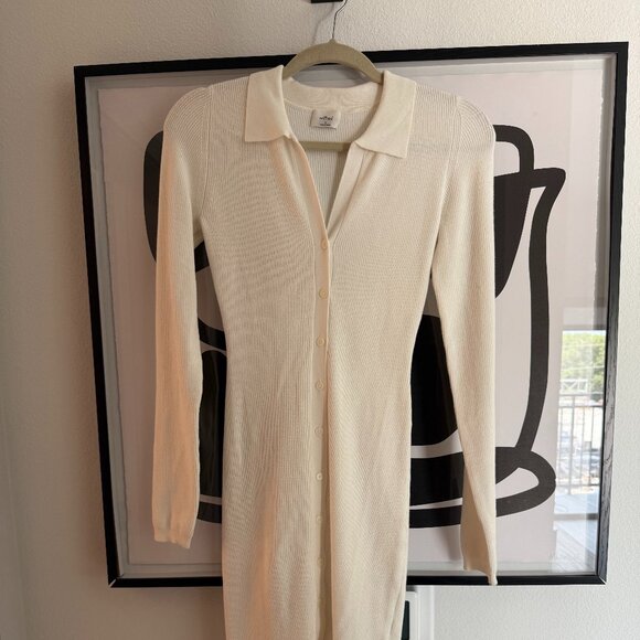 Small Aritzia Wilfred Cream Sweater Dress - Picture 1 of 2